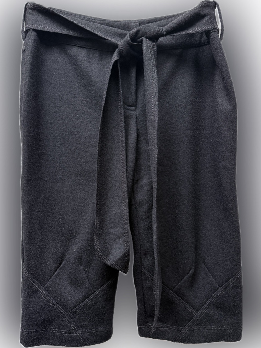 MARC JACOBS wool shorts with geometric hem detail and tie belt
